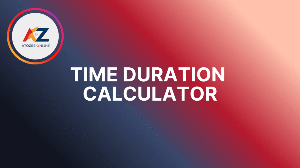 Time Duration Calculator